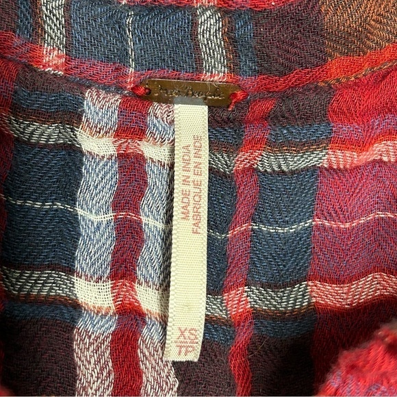 Free People Magical Plaid Embroideree Buttondown Top - Picture 12 of 16